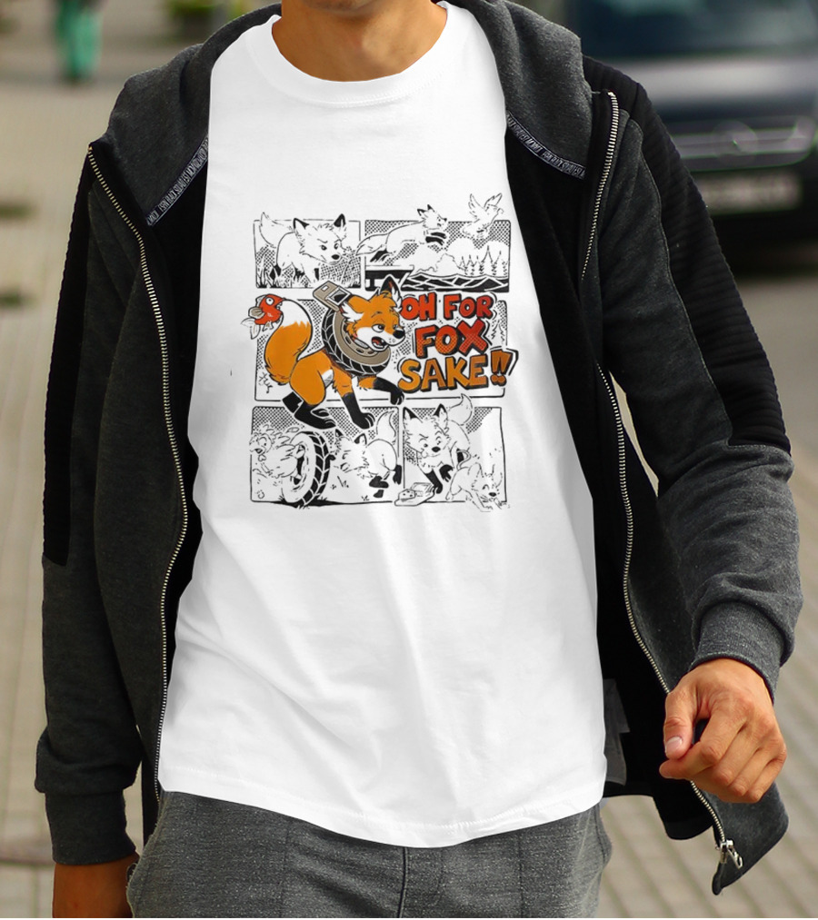 Oh For Fox Sake Cartoon Fox Humor T-Shirt