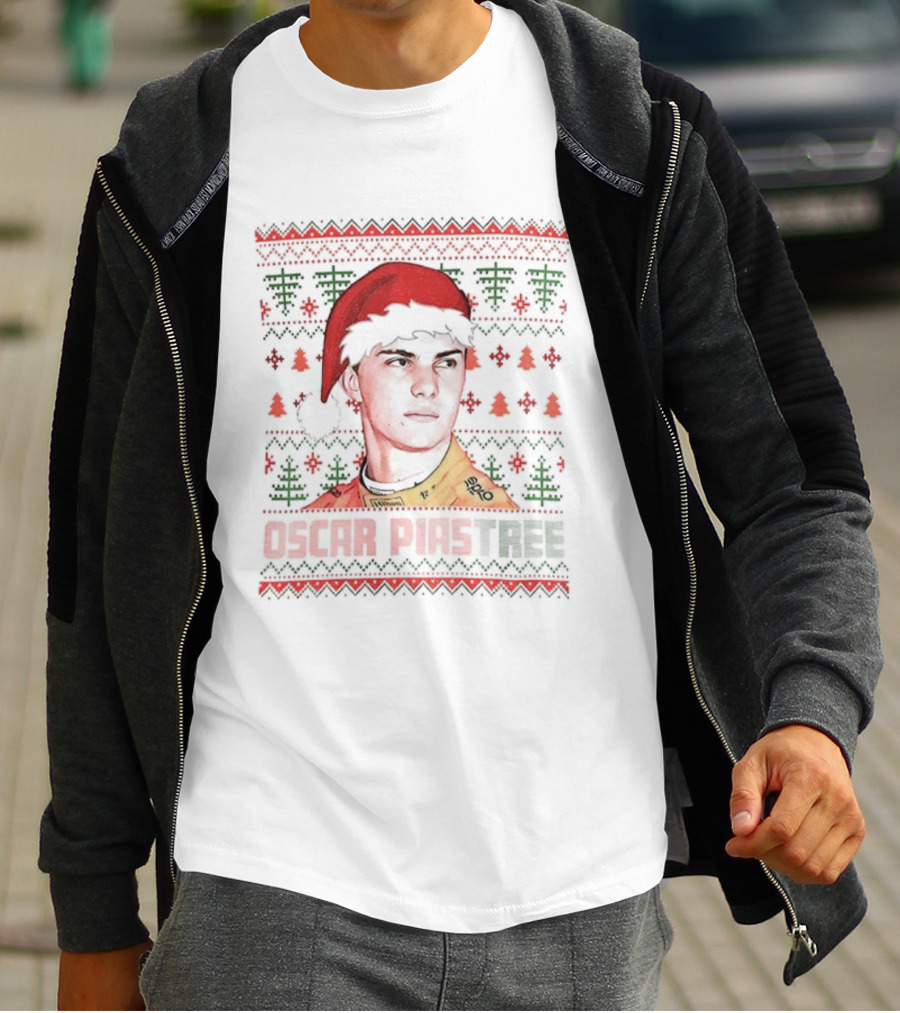 Oscar Piastree Santa Hat Merry Christmas T-Shirt