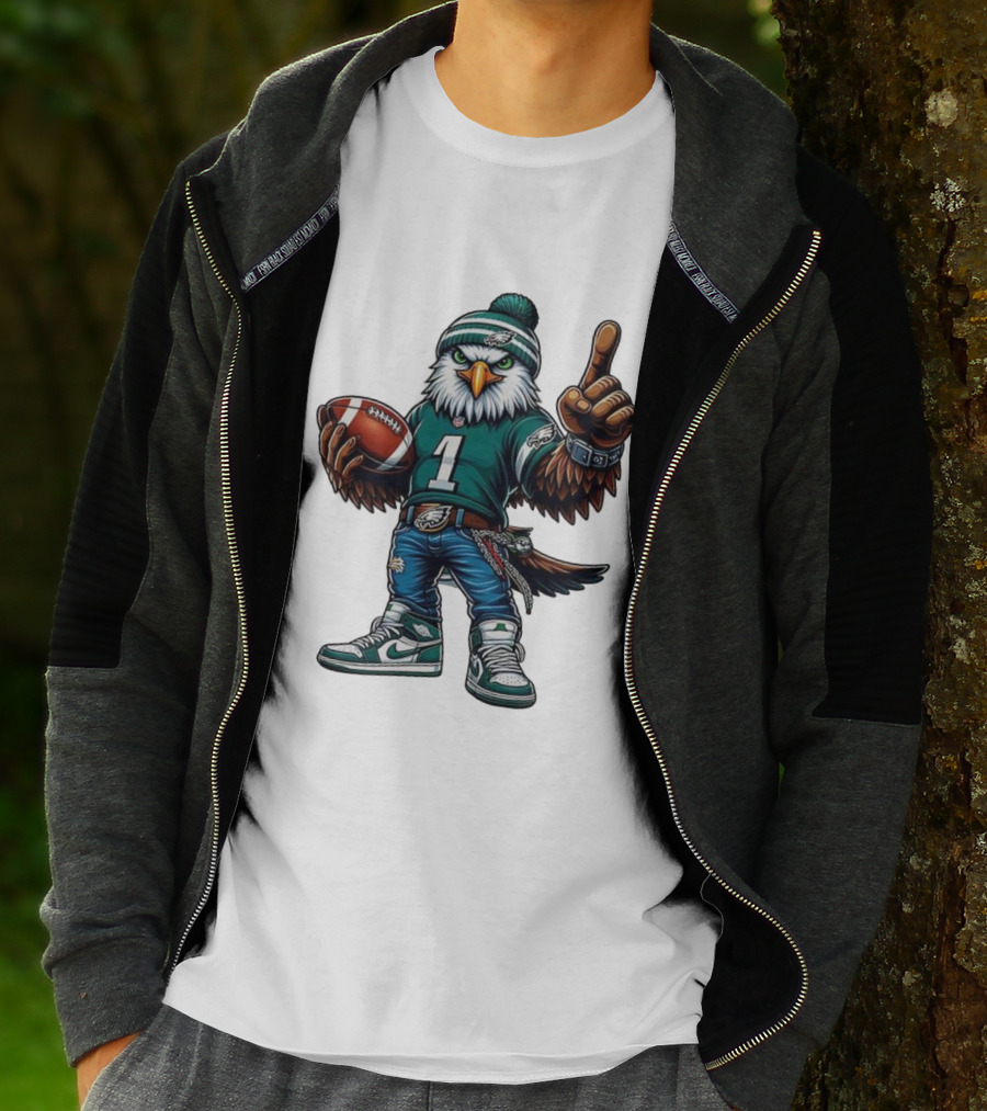 Philadelphia Eagles Mascot Number 1 Football Fan Gear T-Shirt