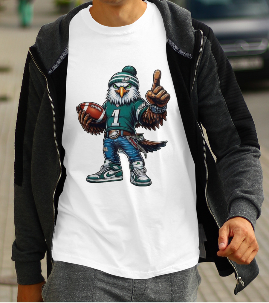 Philadelphia Eagles Mascot Number 1 Football Fan Gear T-Shirt