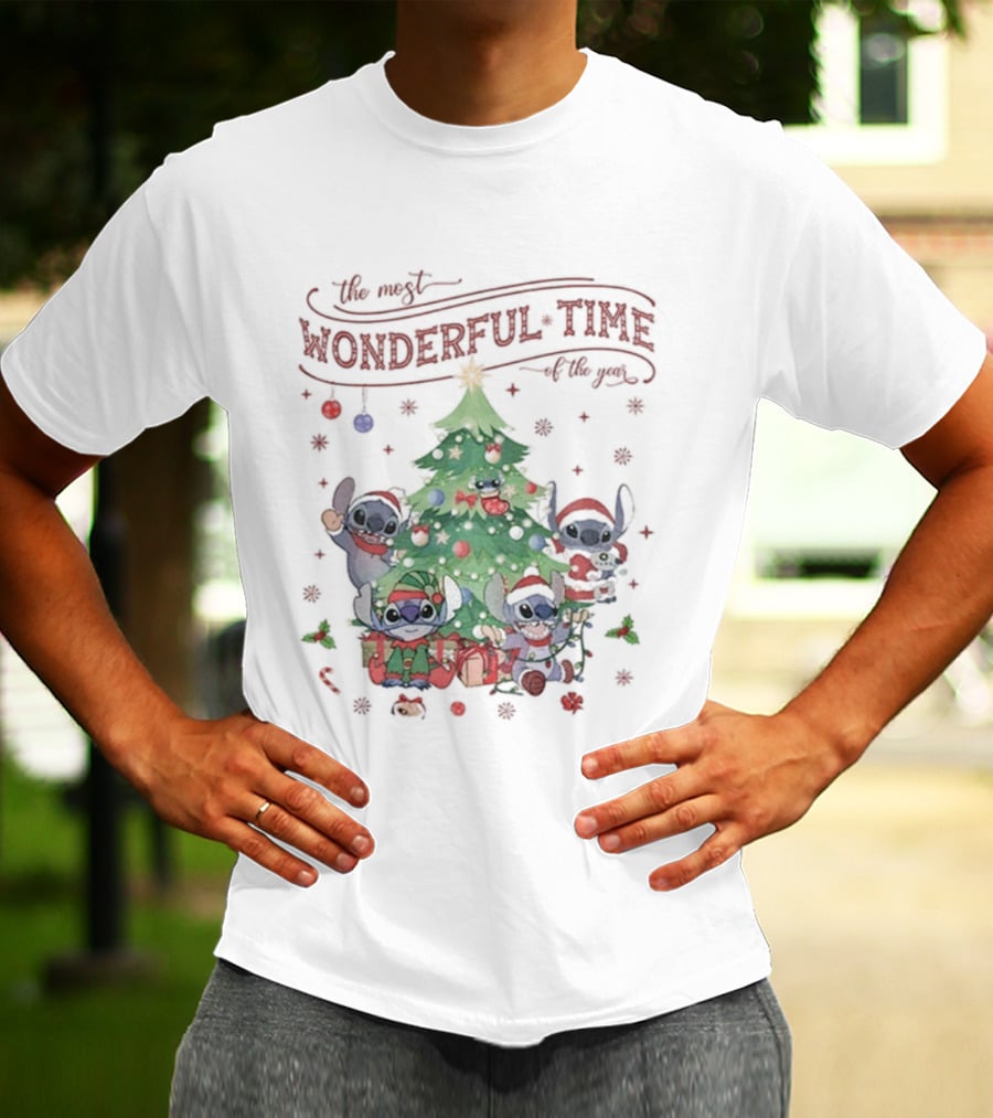 Stitch The Most Wonderful Time Of The Year Merry Christmas 2025 T-Shirt