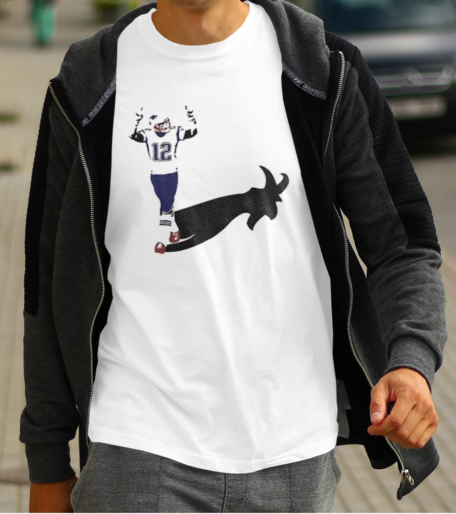 Tom Brady Tampa Bay Buccaneers 2025 The Goat Shadow Football 12 T-Shirt