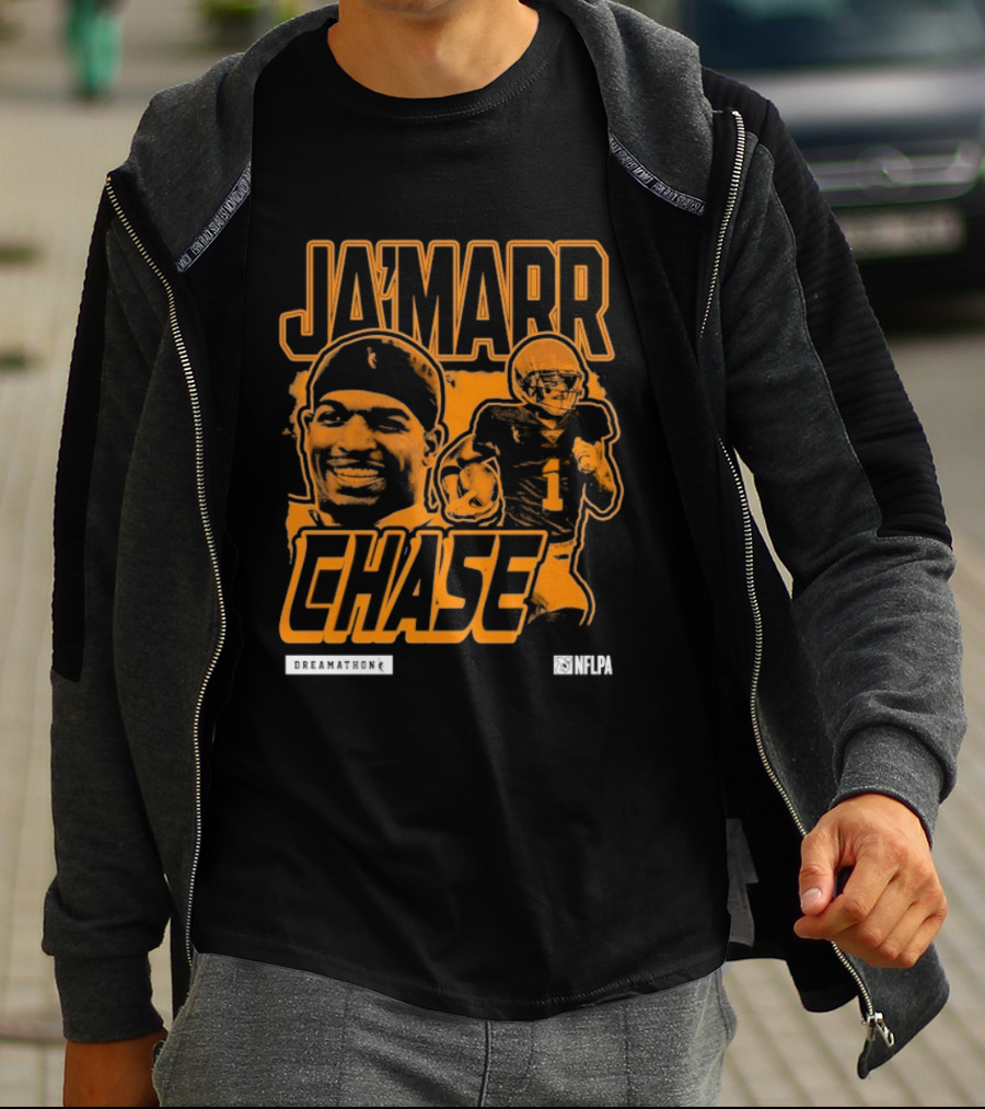 Ja'Marr Chase Football Star Player Illustration T-Shirt