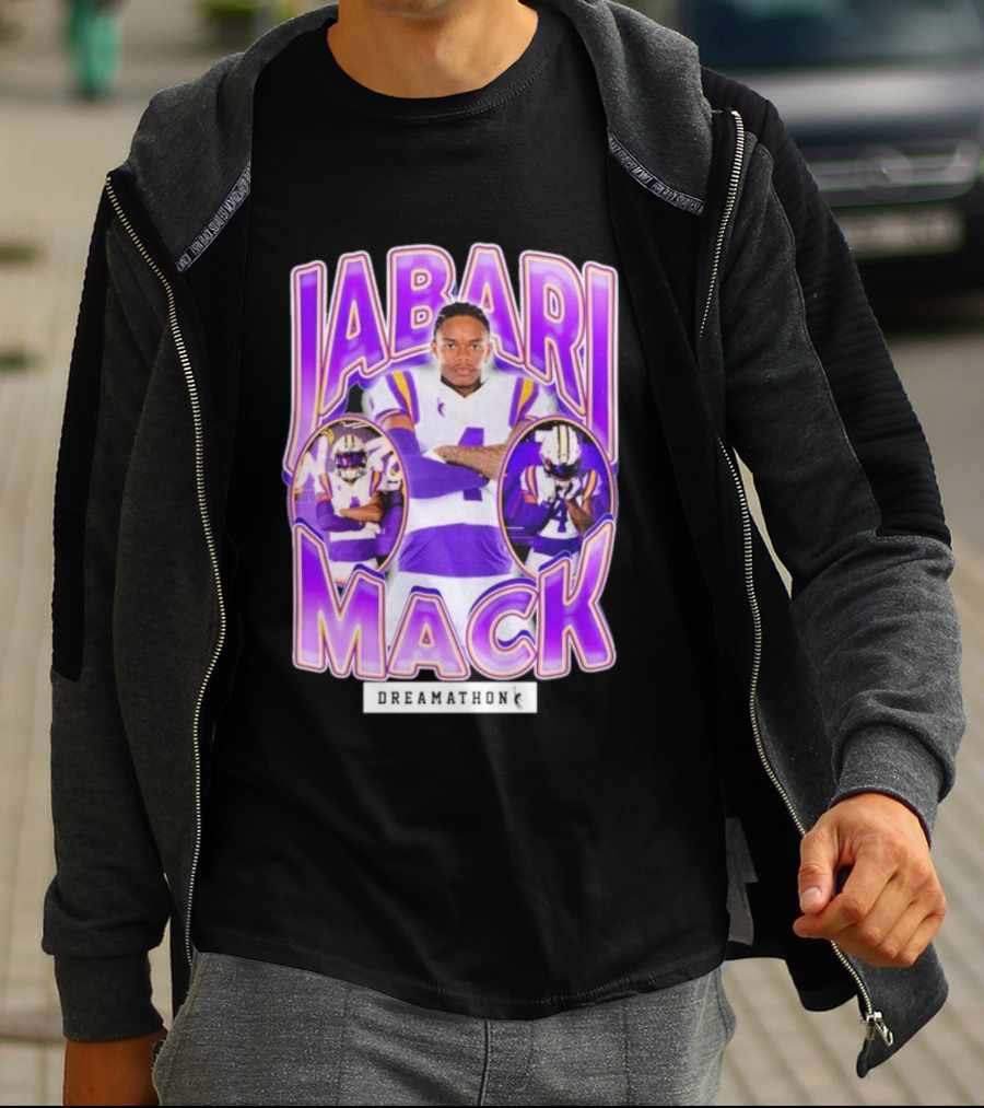Jabari Mack Purple And White Dreamathon Football LSU Tigers T-Shirt