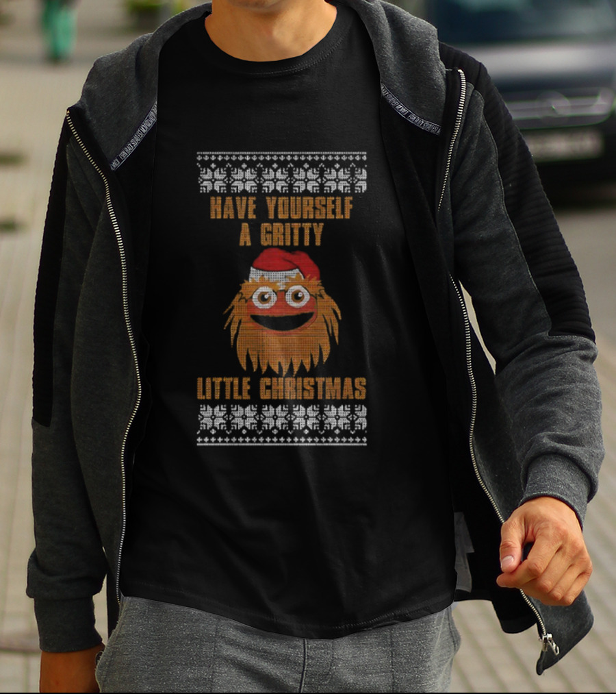 Have Yourself A Gritty Little Christmas Philadelphia Flyers Hockey T-Shirt