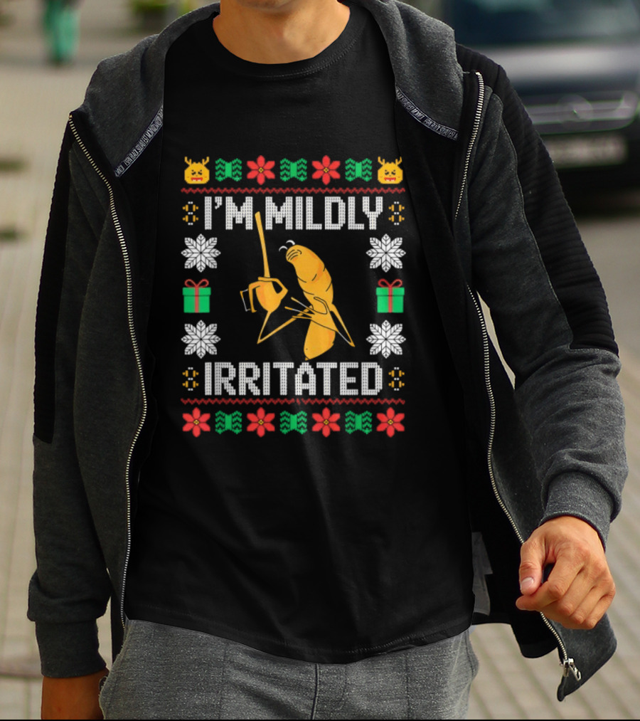 I'm Mildly Irritated Marcus Worm Christmas Ugly Sweater Gifts T-Shirt