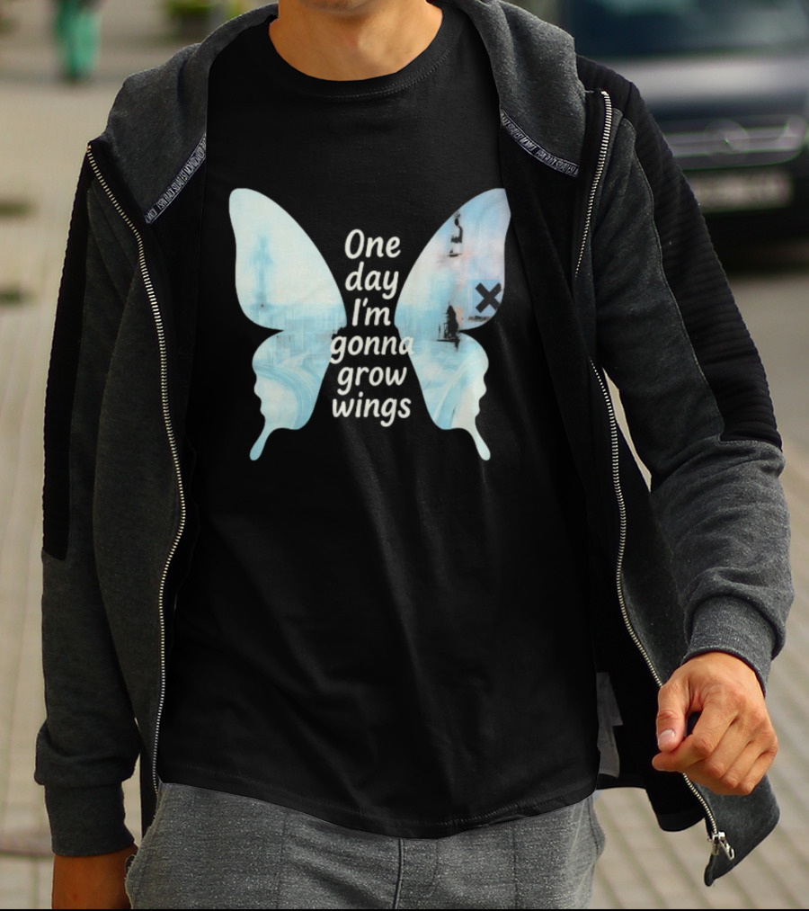 Radiohead One Day I’m Gonna Grow Wings Butterfly Album Art Concept T-Shirt