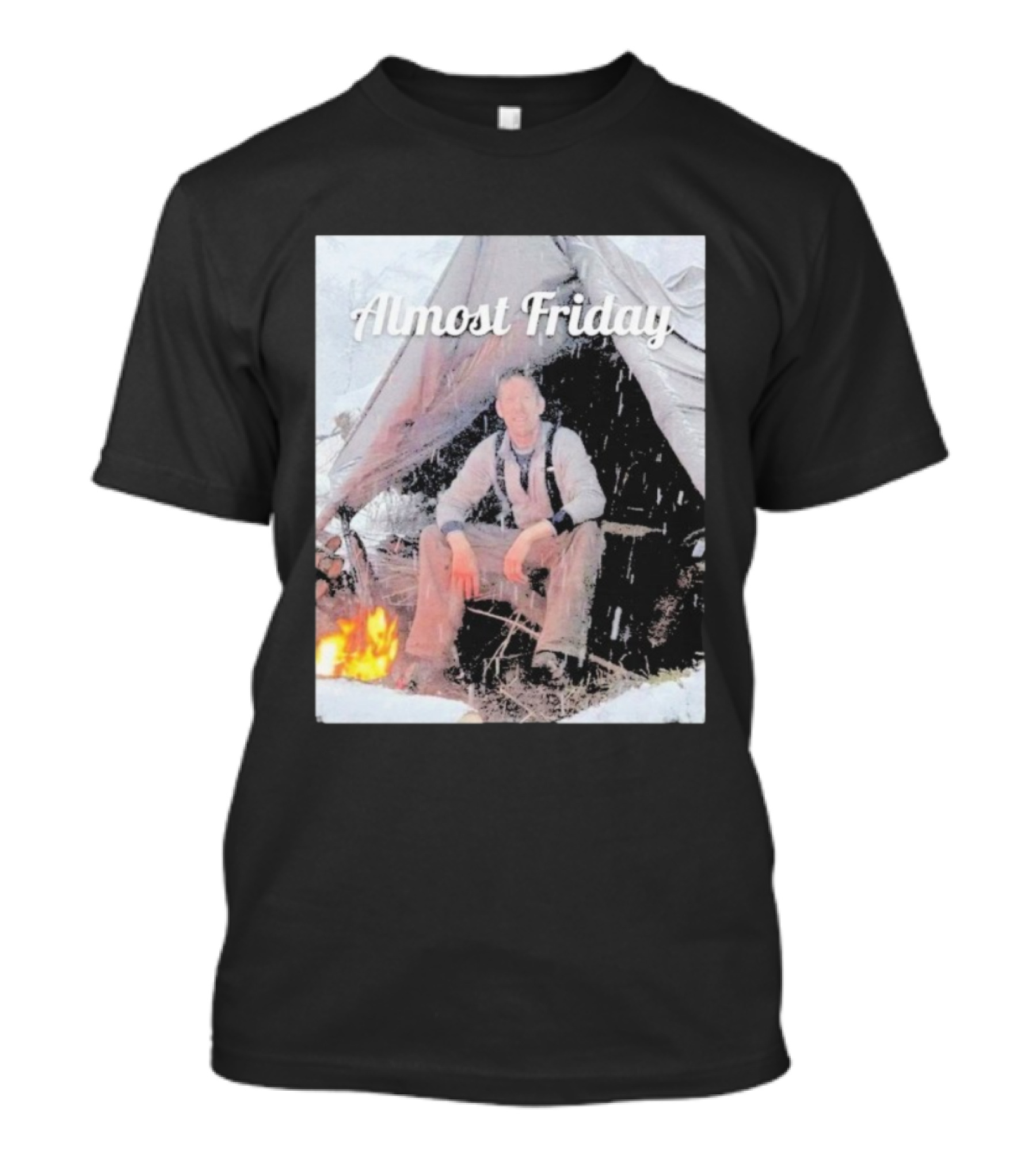 Almost Friday Luke Nichols Outdoor Camping Scene T-Shirt