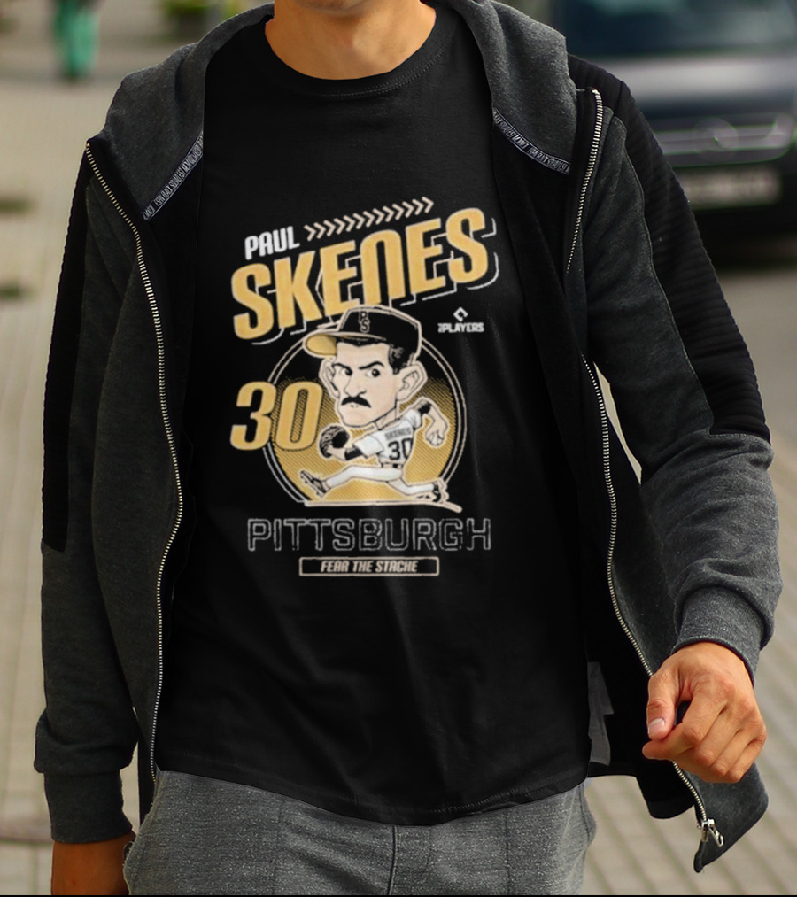 Paul Skenes Fear The Stache Pittsburgh 30 Caricature T-Shirt