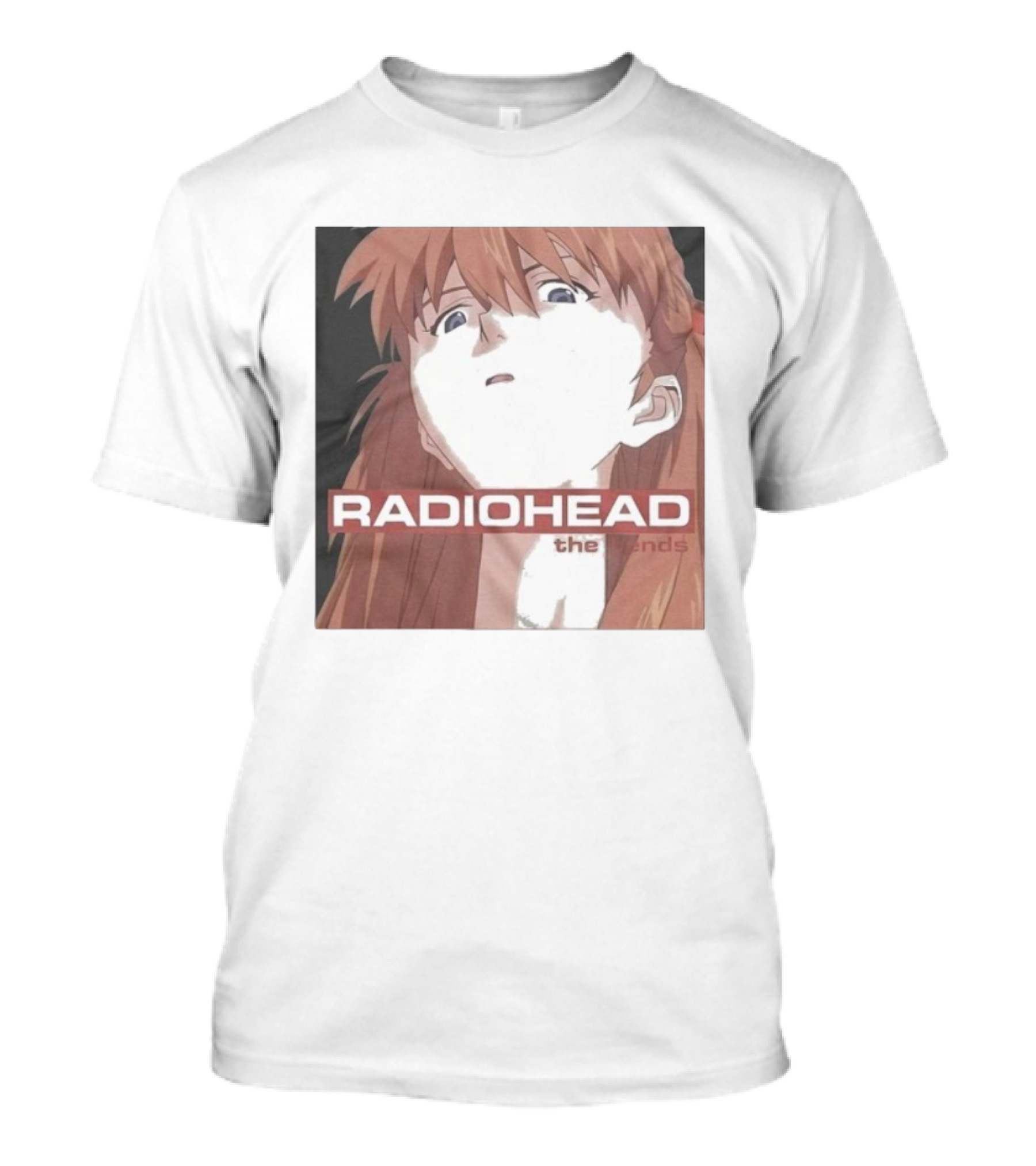Radiohead The Bends Asuka Langley Soryu Anime Crossover Fan Art T-Shirt