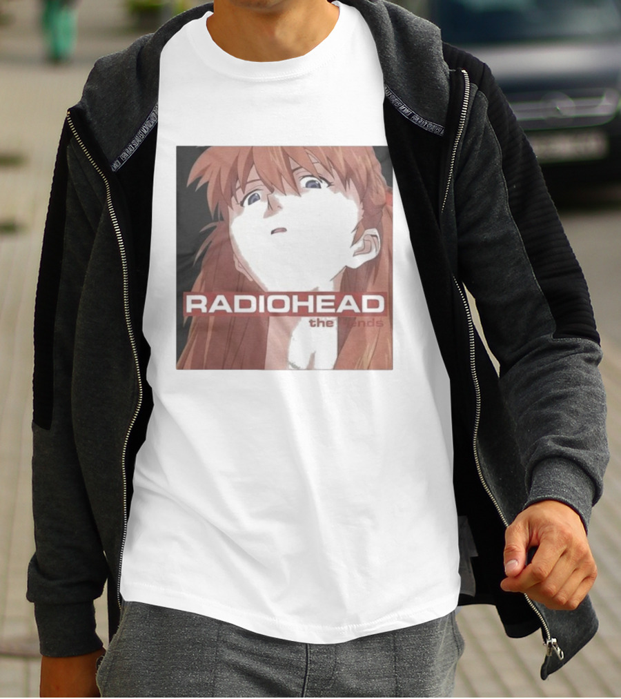 Radiohead The Bends Asuka Langley Soryu Anime Crossover Fan Art T-Shirt