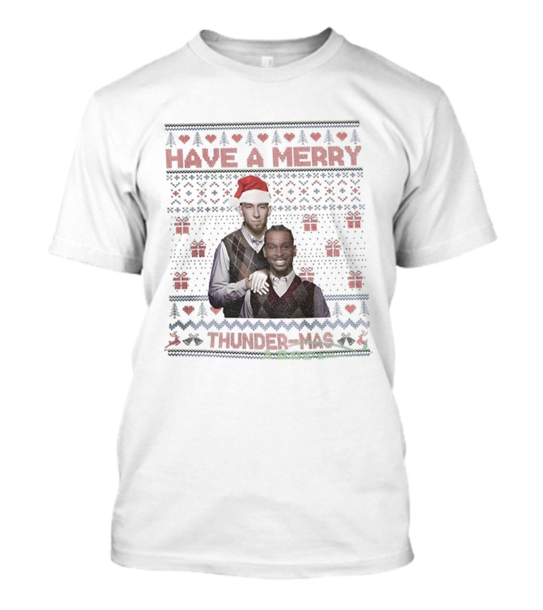 Shaivonte Aician Chet Holmgren Oklahoma City Thunder Merry Thunder Mas Christmas Stepbrothers T-Shirt