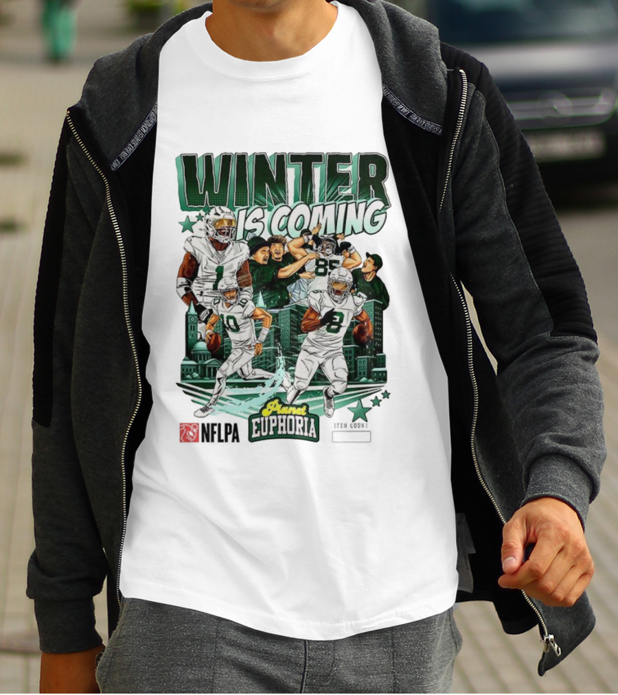 Philadelphia Eagles Winter Is Coming Player Euphoria City Skyline T-Shirt