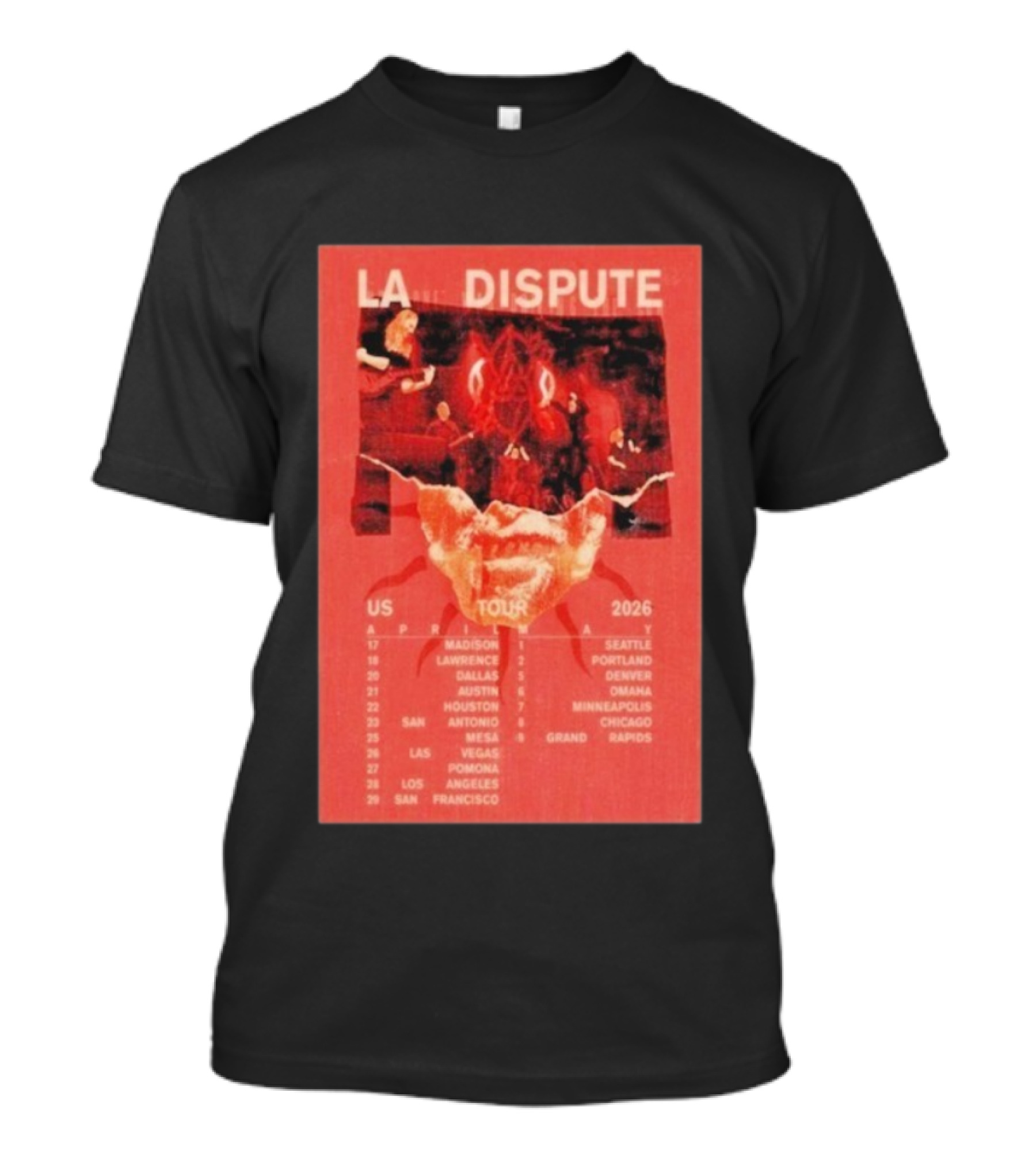 La Dispute US Tour 2026 Madison To San Francisco April May Dates T-Shirt