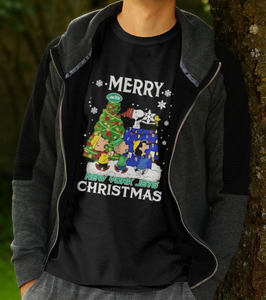 Merry Christmas Snoopy Friends New York Jets NFL Celebration T-Shirt