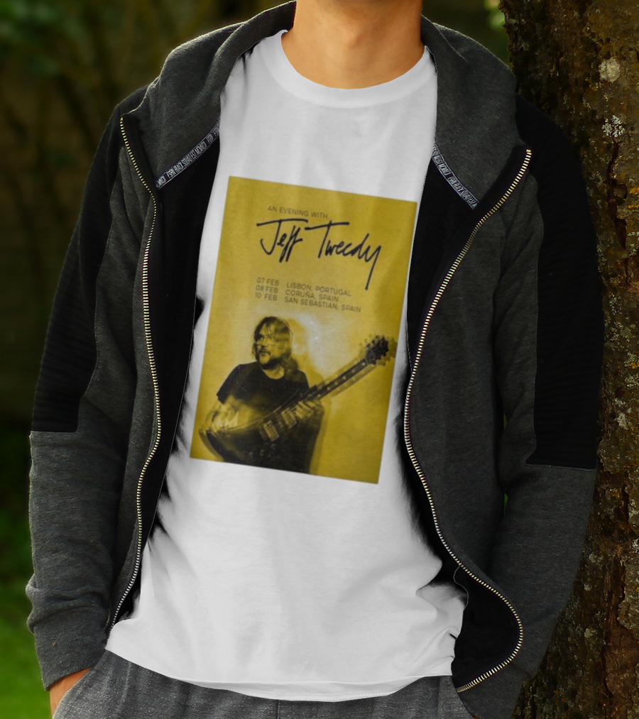 An Evening With Jeff Tweedy Lisbon Coruña San Sebastian 2026 Tour Dates Guitar T-Shirt