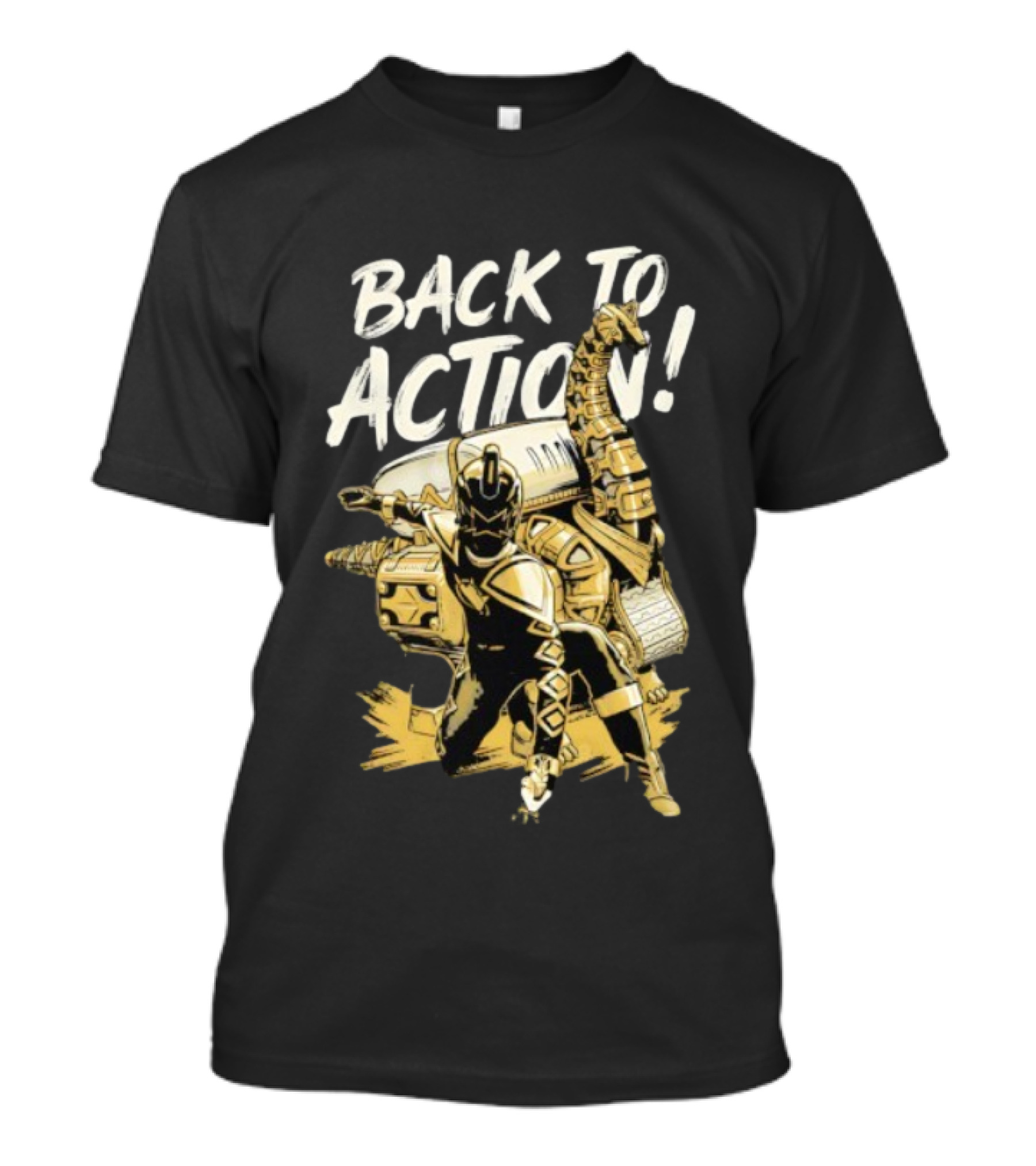 Back To Action Power Rangers Dino Thunder Black Ranger With Brachiozord T-Shirt