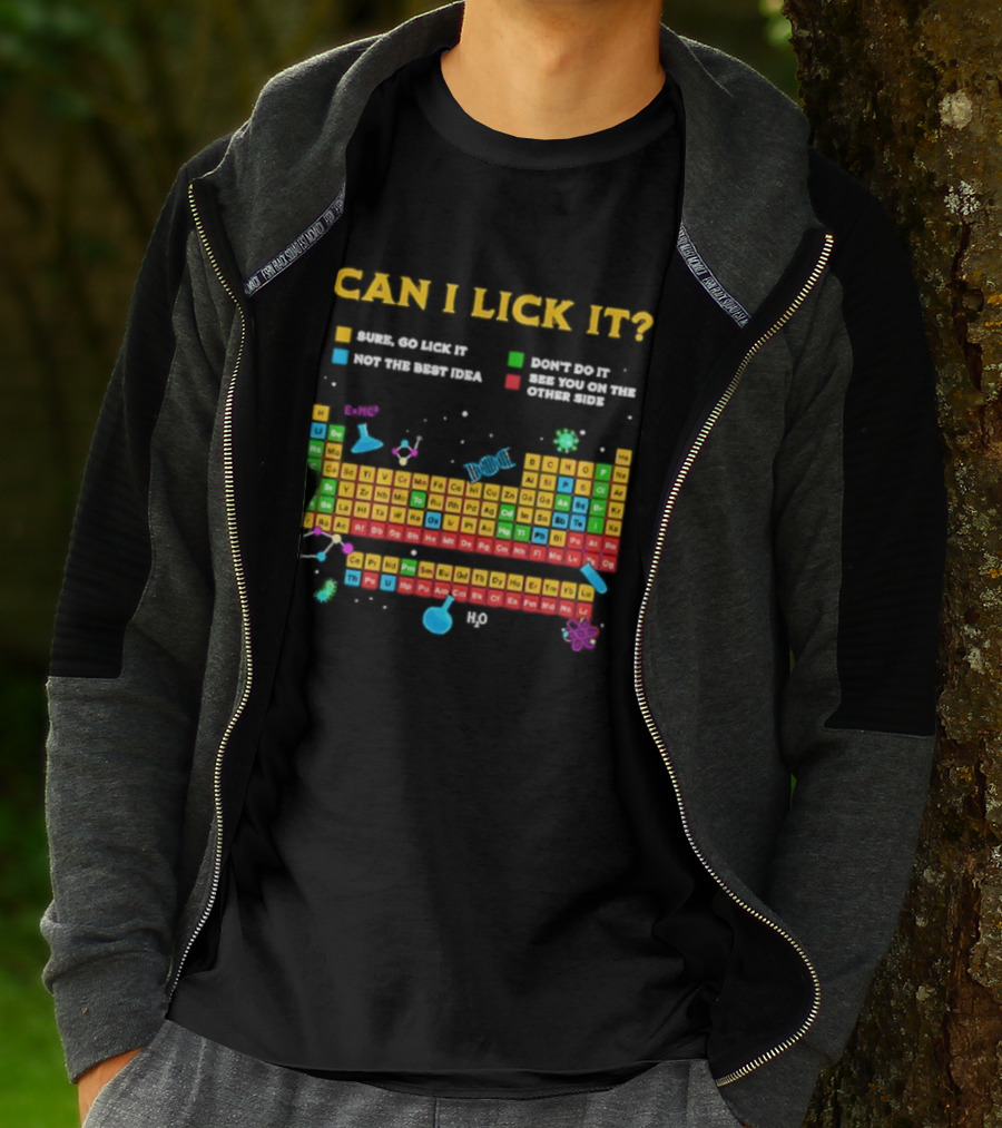Can I Lick It Periodic Table Humor Chemistry Elements Gag T-Shirt