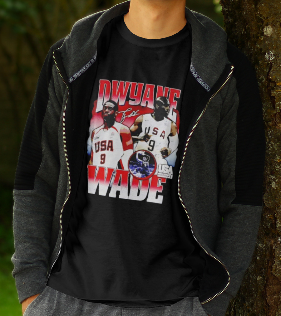 Dwyane Wade USA Basketball Signature Vintage 9 Retro Team USA T-Shirt