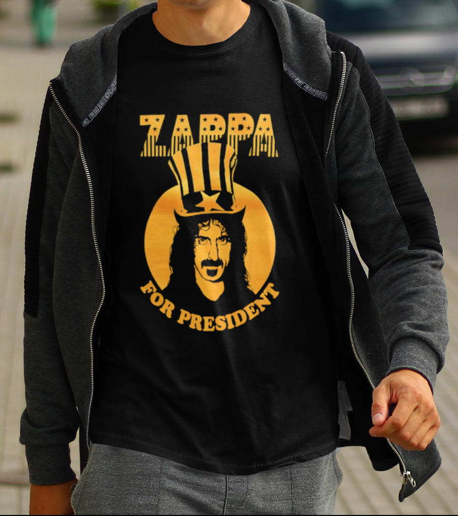 Zappa For President Iconic Yellow Portrait With Star Crown T-Shirt