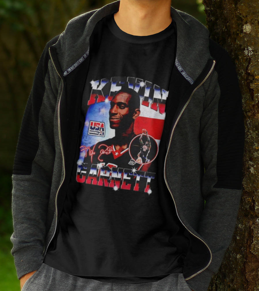 Kevin Garnett USA Basketball Signature Vintage Player Collage T-Shirt