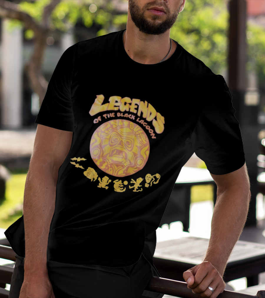 Legends Of The Black Lagoon Aztec-Inspired Face And Symbols T-Shirt