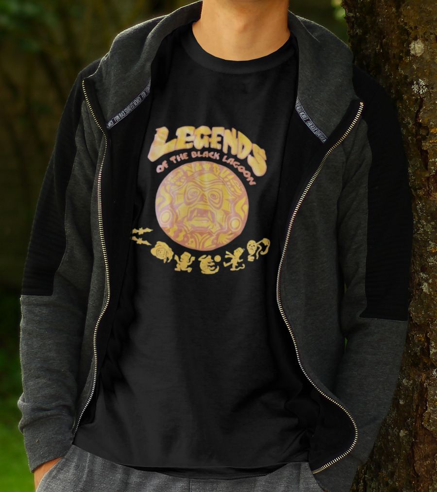 Legends Of The Black Lagoon Aztec-Inspired Face And Symbols T-Shirt