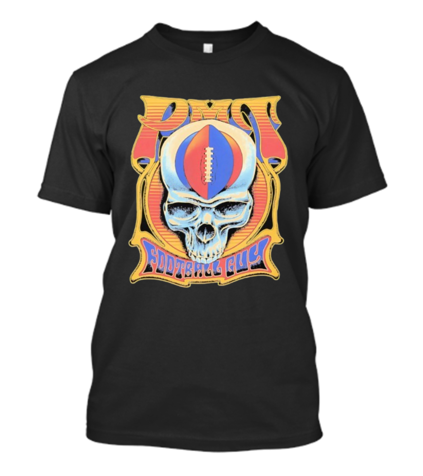 PMT Football Guy Grateful Dead Style Skull Football T-Shirt
