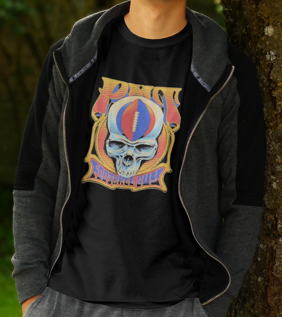 PMT Football Guy Grateful Dead Style Skull Football T-Shirt