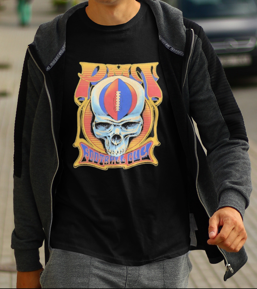 PMT Football Guy Grateful Dead Style Skull Football T-Shirt