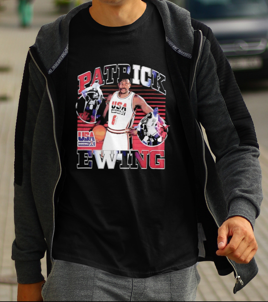 Patrick Ewing USA Basketball Number 6 Vintage Retro Style T-Shirt