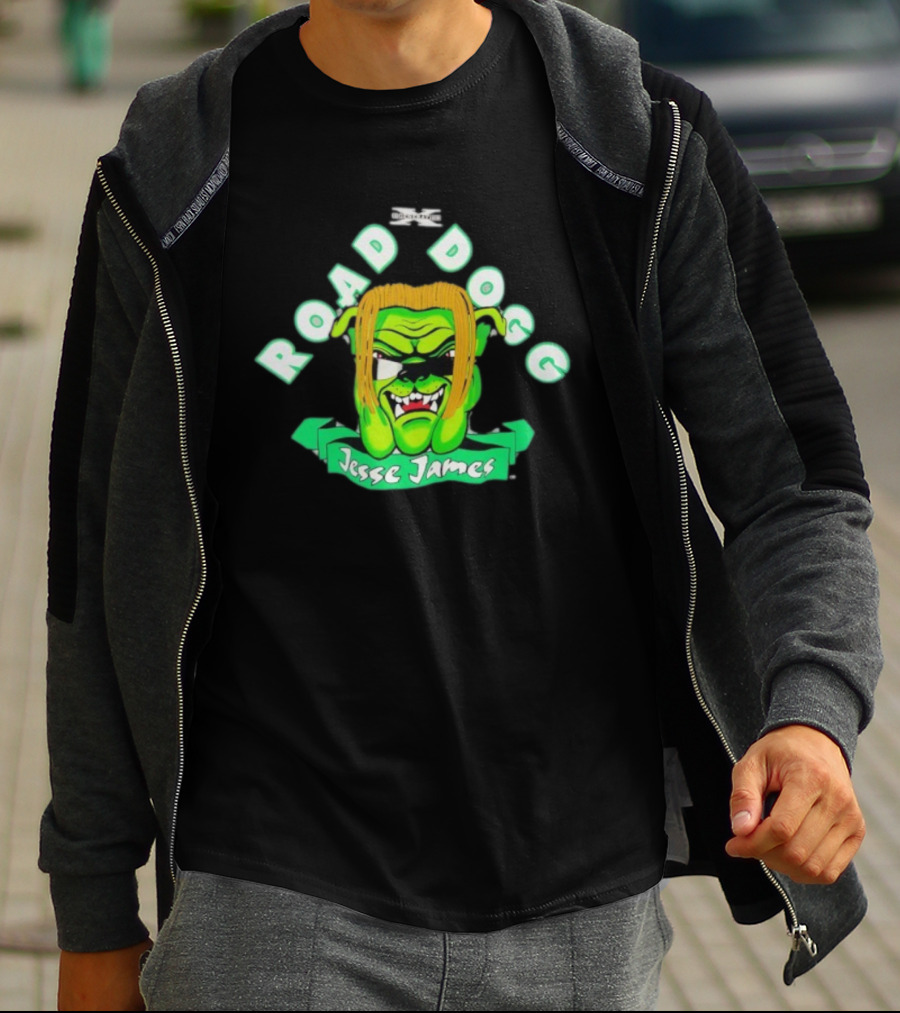 Road Dogg Jesse James 1998 WWF D-Generation X Neon Monster Face T-Shirt