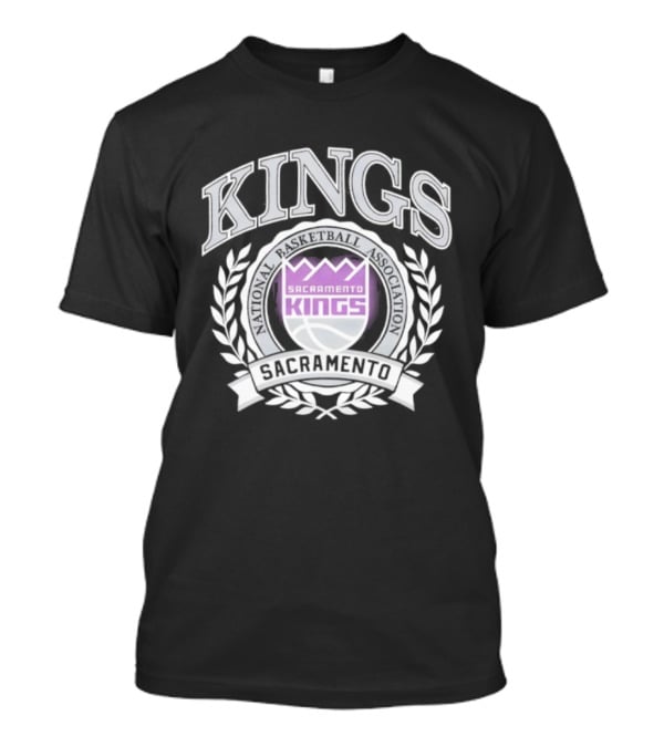 Sacramento Kings NBA Team Logo Laurel Wreath Emblem T-Shirt