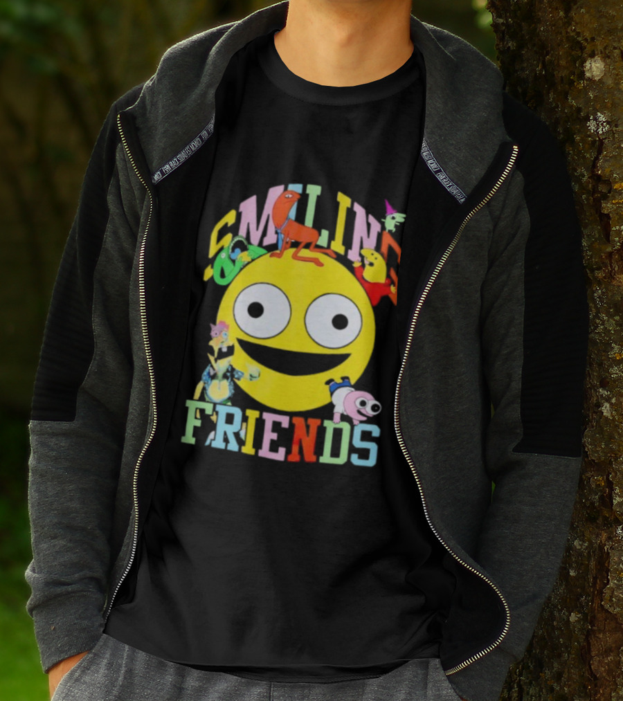 Smiling Friends Colorful Characters With Large Yellow Smile Face T-Shirt