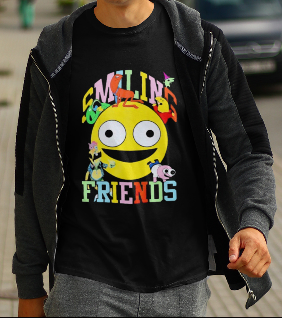 Smiling Friends Colorful Characters With Large Yellow Smile Face T-Shirt