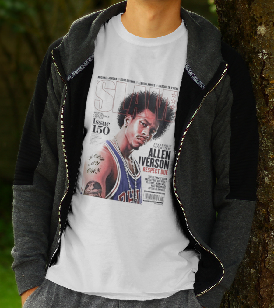 SLAM Magazine Allen Iverson Philadelphia 76ers Respect Due Issue 150 Retro Basketball Legend T-Shirt