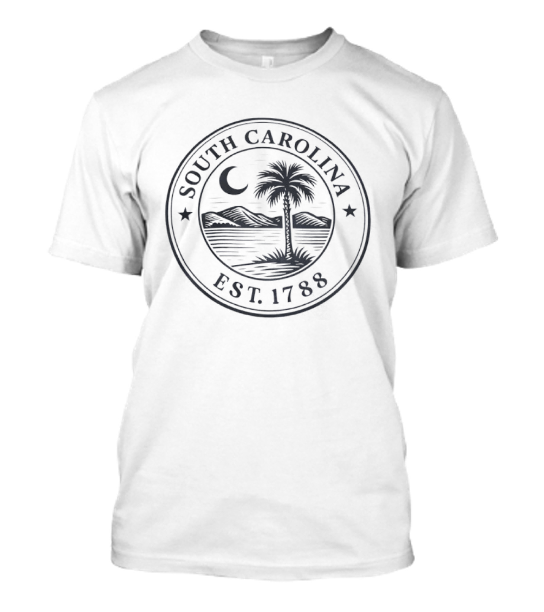 South Carolina Palmetto Crescent Mountain Seal EST 1788 T-Shirt