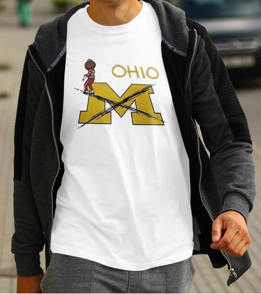 Ohio State Buckeyes Brutus Crossing Out M In Michigan Wolverines Rivalry T-Shirt