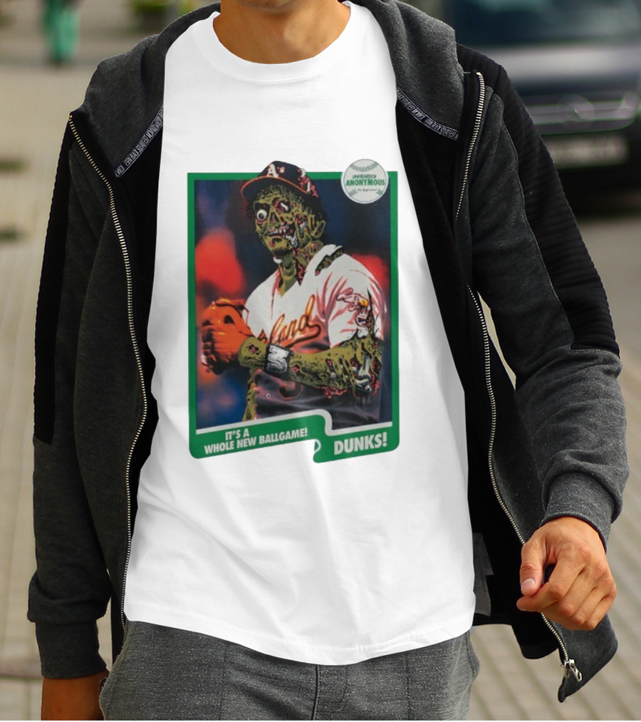 Zombie Oakland Athletics Whole New Ballgame Dunks Anonymous Player Cards T-Shirt