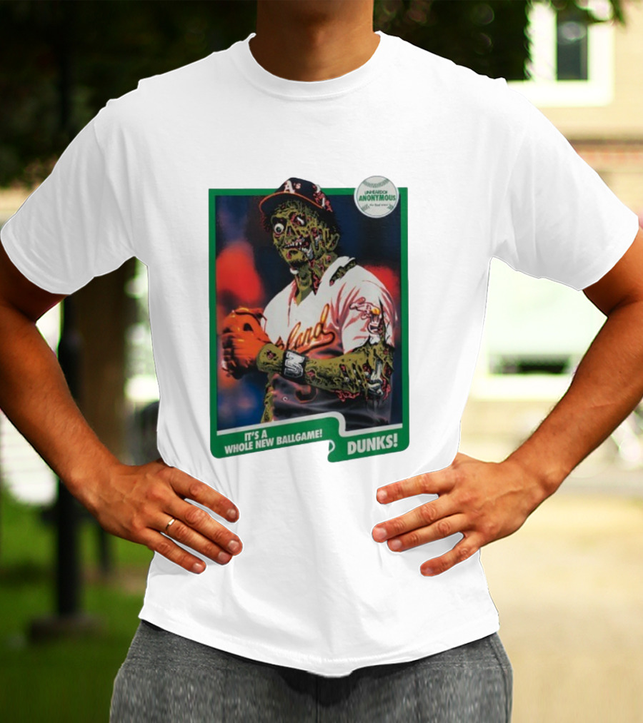 Zombie Oakland Athletics Whole New Ballgame Dunks Anonymous Player Cards T-Shirt