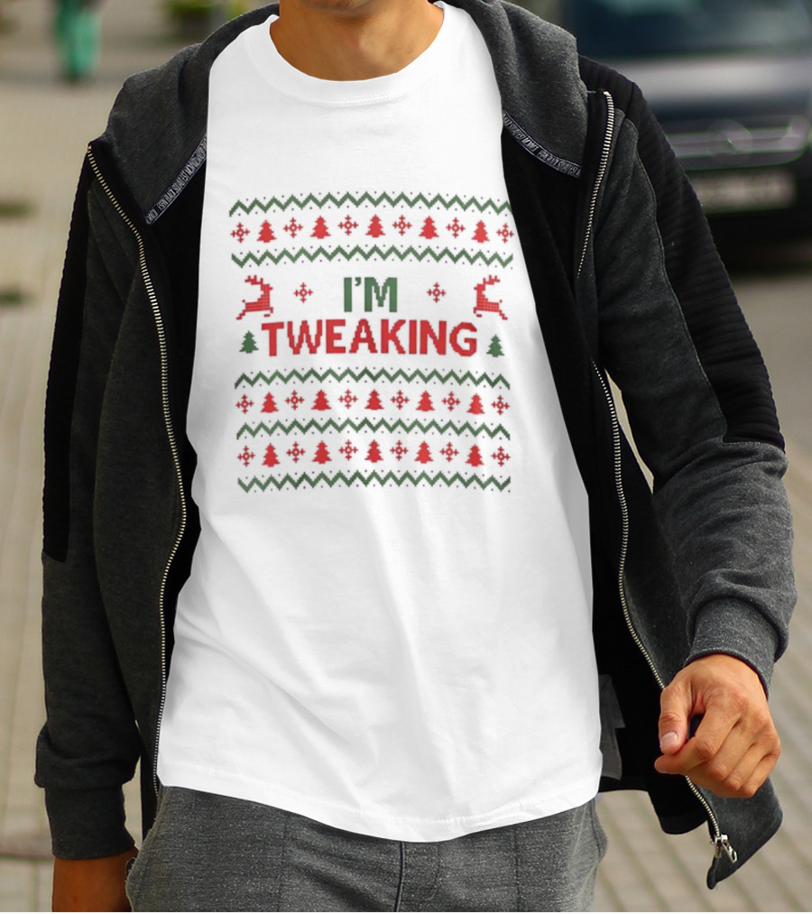 I'm Tweaking Ugly Christmas Sweater Festive Reindeer Ornaments T-Shirt
