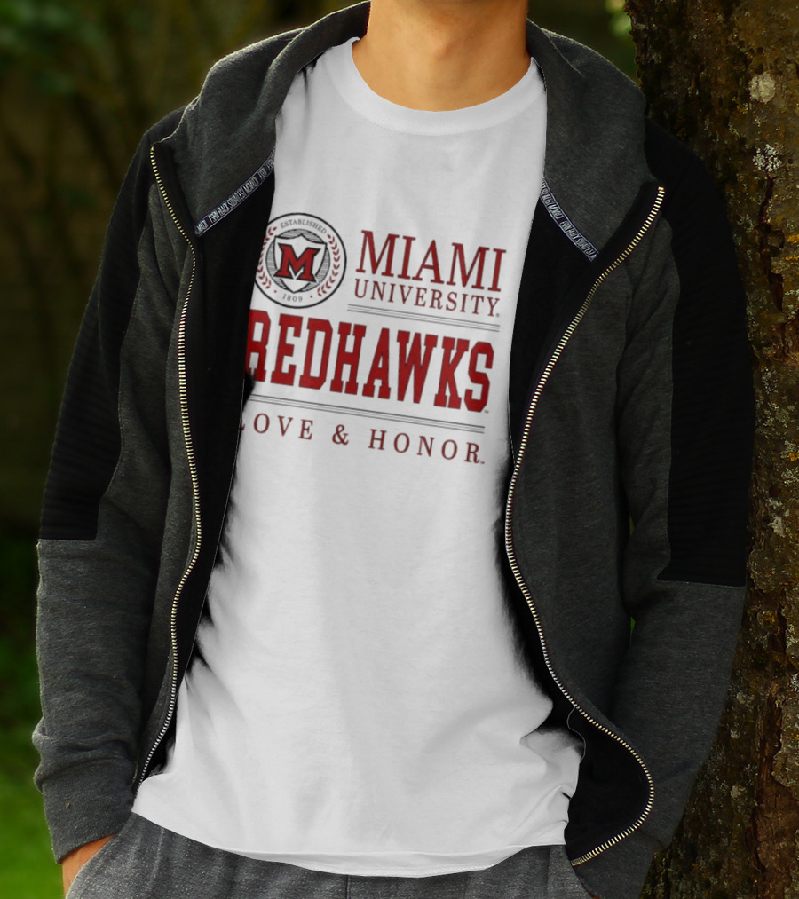 Miami University Redhawks M Seal Love And Honor T-Shirt