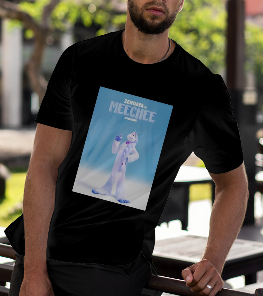 Zendaya Is Meechee Smallfoot Movie Character Blue Background T-Shirt