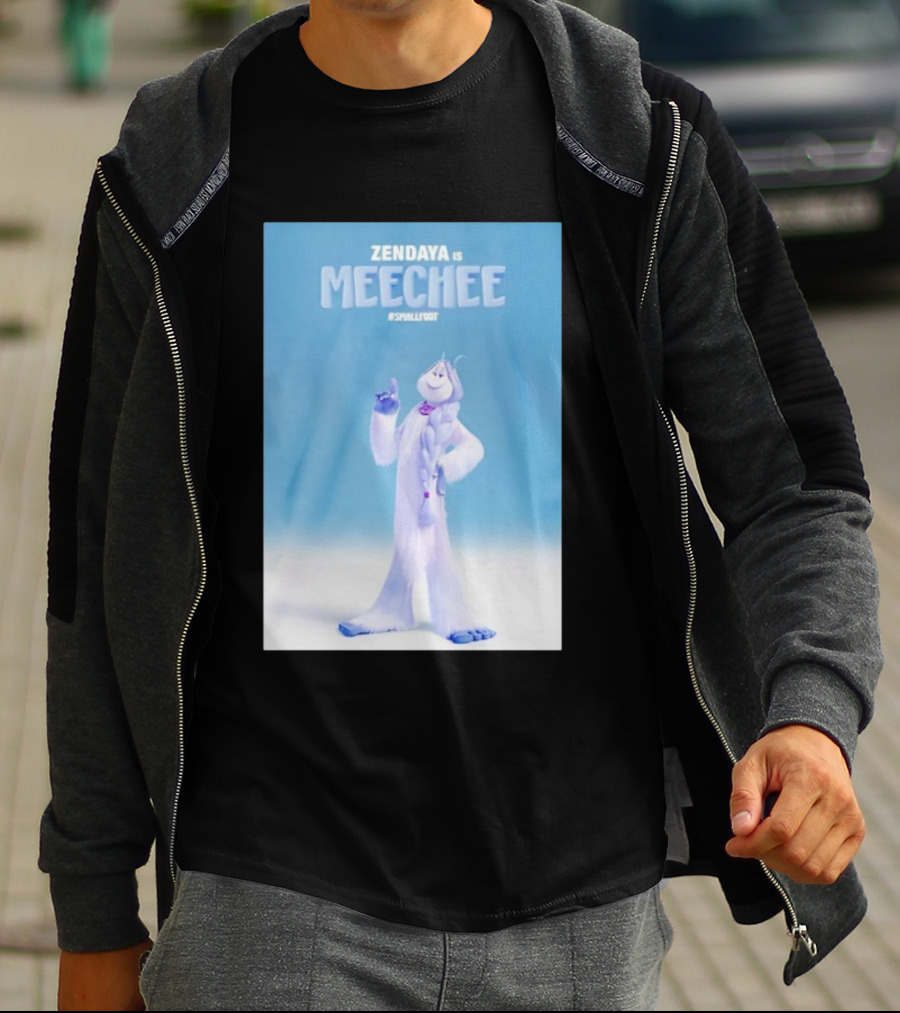 Zendaya Is Meechee Smallfoot Movie Character Blue Background T-Shirt