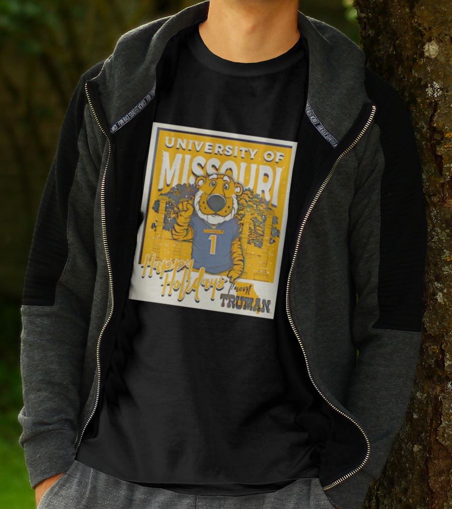 University Of Missouri Truman Happy Holidays Polaroid T-Shirt