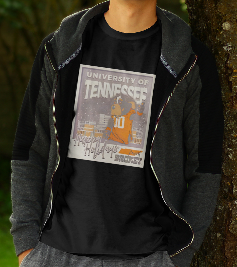 University Of Tennessee Happy Holidays From Smokey Stadium Scene T-Shirt