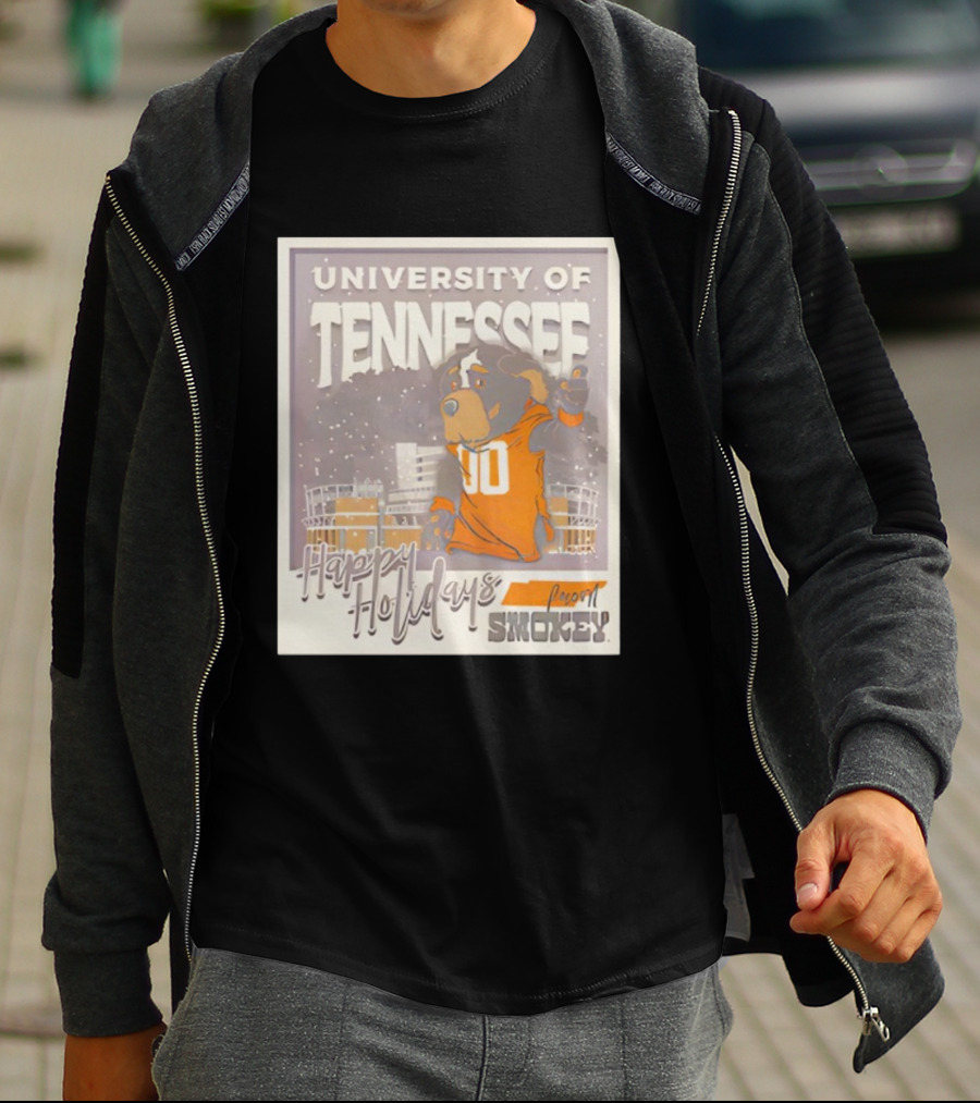 University Of Tennessee Happy Holidays From Smokey Stadium Scene T-Shirt