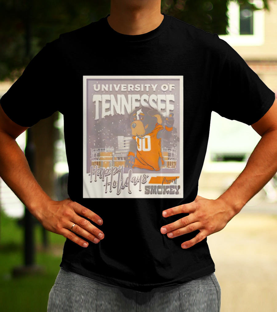 University Of Tennessee Happy Holidays From Smokey Stadium Scene T-Shirt