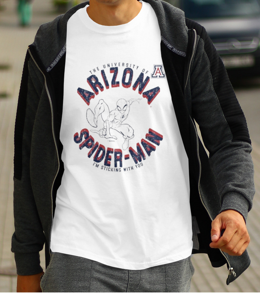 The University Of Arizona Spiderman Marvel I'm Sticking With You T-Shirt