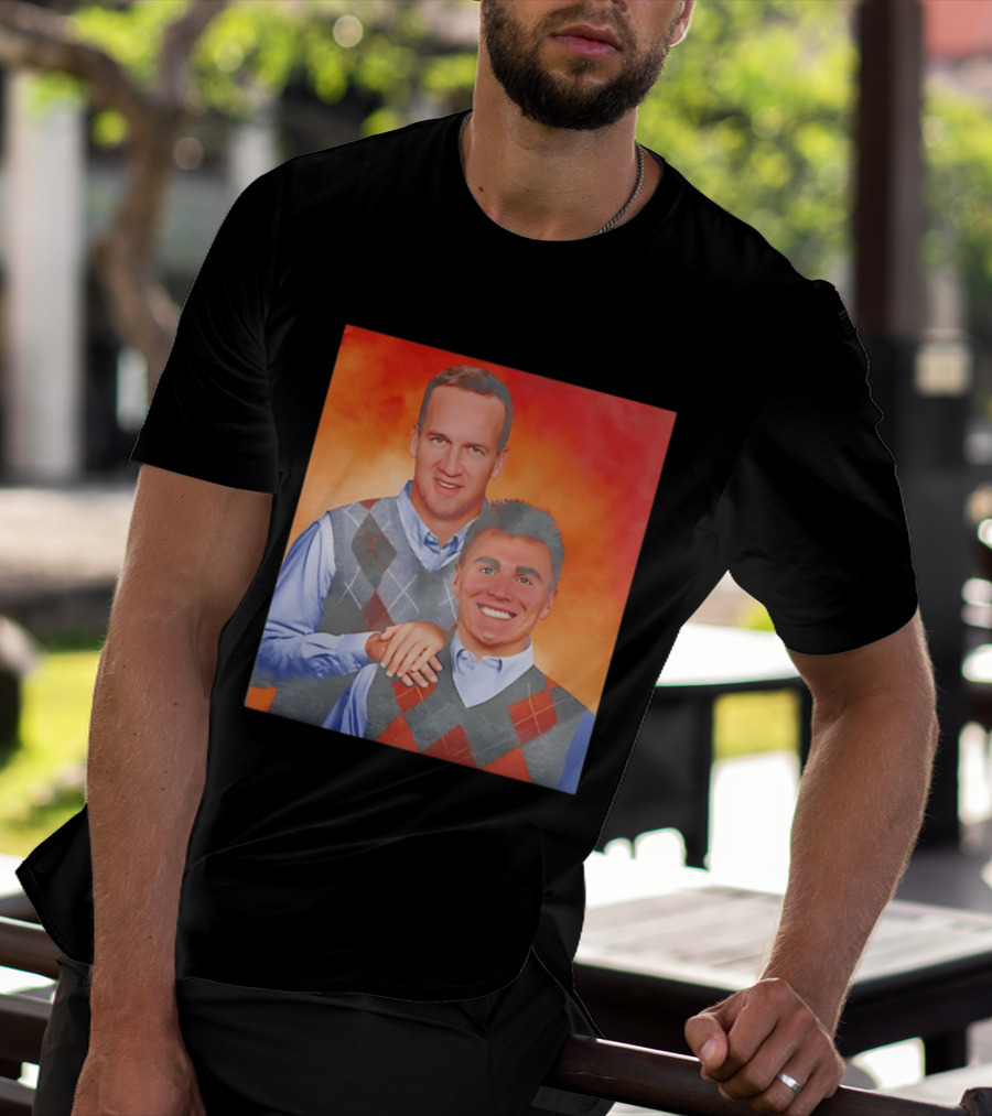 Bo Nix Peyton Manning Step Brothers Denver Broncos Comedy T-Shirt